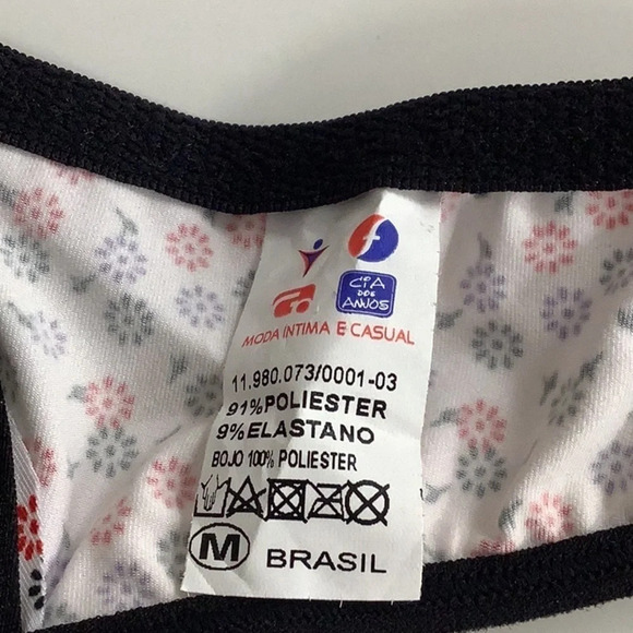 Massam Size Medium Black and White Floral Design Padded Underwire Bra. New W/Tag - Picture 6 of 7